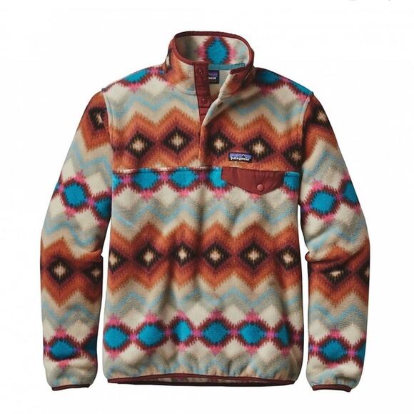 Patagonia Synchilla Snap T Fleece Pullover Sweater Timber Twist Aztec Print - Picture 6 of 6